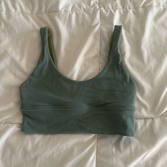 lululemon a/b cup reversible tidewater teal/green foliage align sports bra - Picture 2 of 7